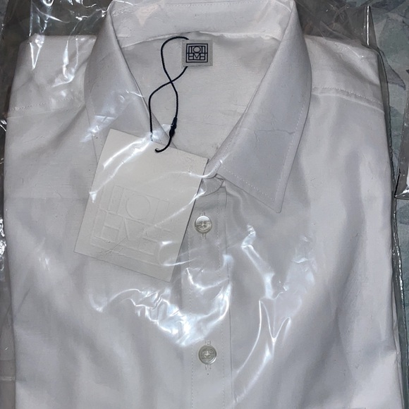 NWT TOTÊME Signature Organic Cotton Poplin Button-Up Shirt - Picture 11 of 14
